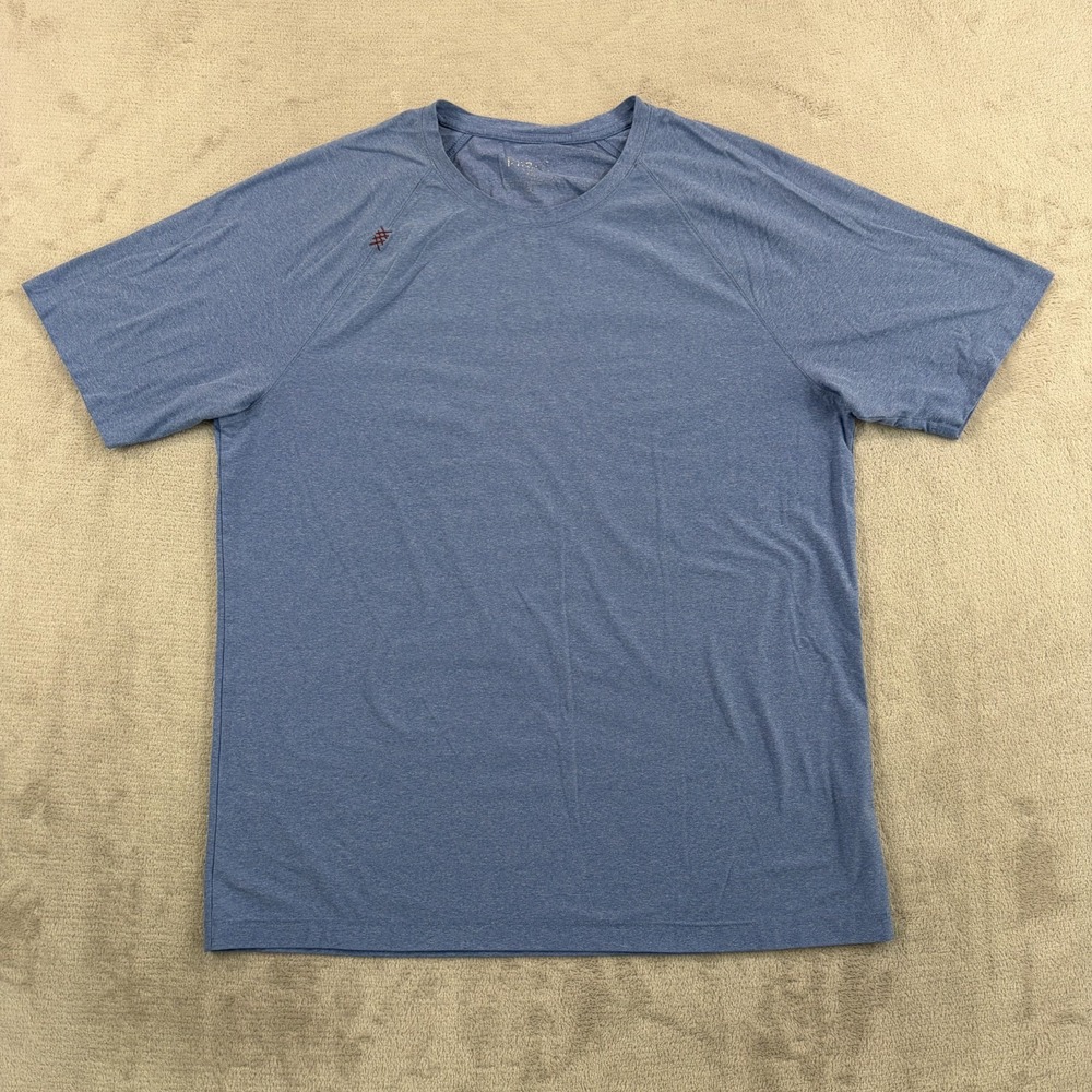 Rhone Reign Performance T Shirt in Blue Men Large Short Sleeve Running Training